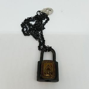 GASOLINE GLAMOUR Jewelry - Black Gold spade lock necklace new GASOLINE GLAMOUR Jewelry - Black Gold spade lock necklace new
